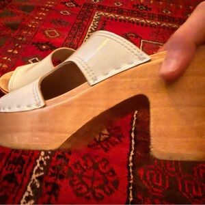 No 6 Alexis White Patent Leather Platform Clog Size 40 - Originally $325